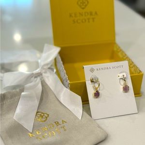 Kendra Scott light purple Tomon Gold Huggie Earrings - new in box